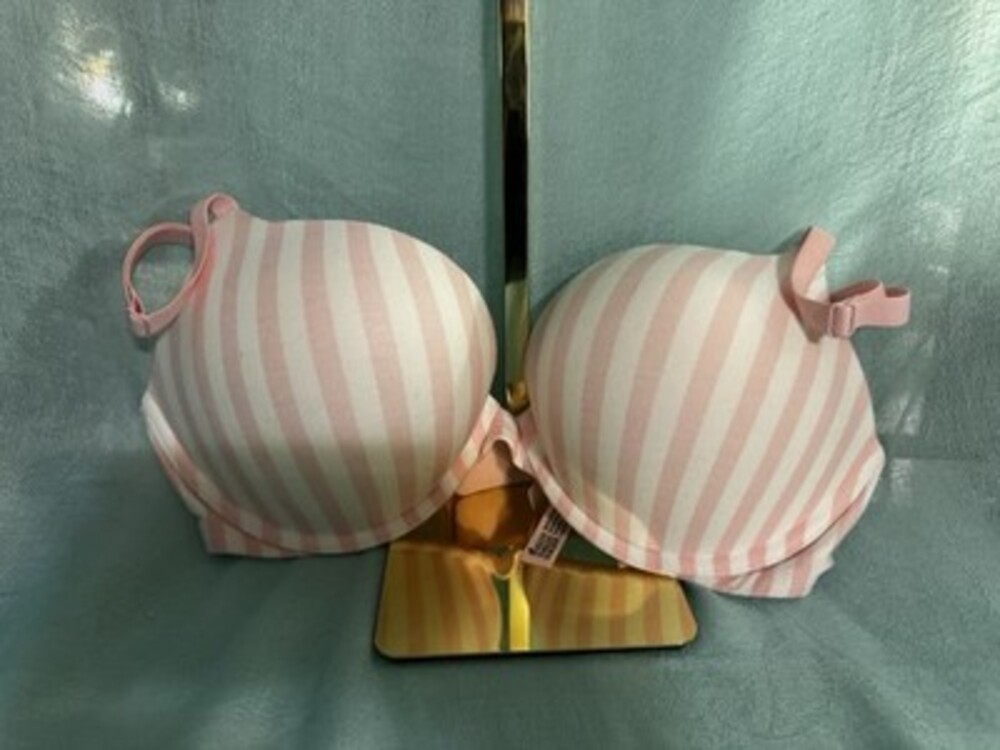 NWT VICTORIA SECRET Body by Victoria Perfect Shape Push-Up Bra 34D Pink White
